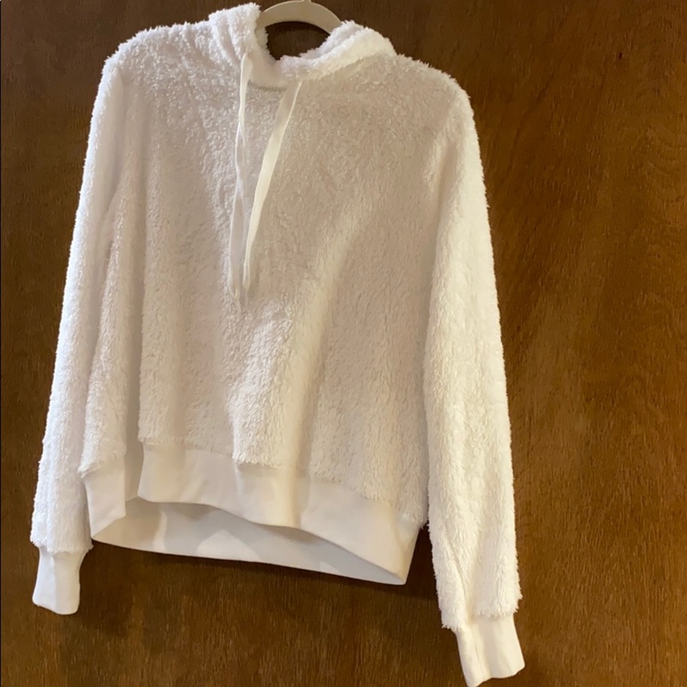 White fuzzy sweatshirt